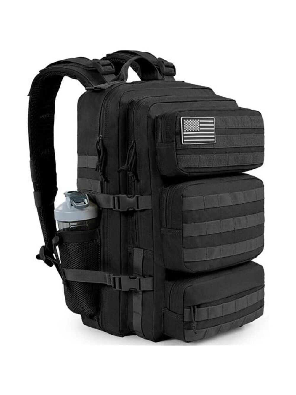 Tactical Military Backpack 50L Black Molle Hiking Bug Out Bag for Men Heavy Duty
